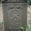 View of headstone to Jean Cook, d. 1805 with masonic symbols, Blairgowrie Old Parish Churchyard