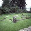 General view of old gravestones within grass area, Blairgowrie Old Parish Churchyard