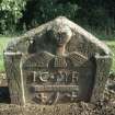 View of headstone to James Carmichael d. 1728, Forgandenny Parish Church burial ground.