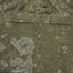 View of  headstone to Janet Edward 1742,  Meigle Parish Church burial ground.