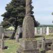 View of memorial monument ( Walsh?) with decorated pillar, Orwell Old Parish Churchyard.