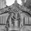 Detail of headstone to Mitchell children showing Adam and Eve and tree of life, St Martins  Parish Church burial ground.