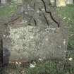 Detail of headstone to Elizabeth Taylor d. 1780,west face showing trumpeting angel, Scone Old Parish Church.