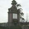 General view  of memorial monument  with pedestal and urns, New Scone Parish Church
