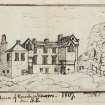 Page 36: Ink sketch of House of Cowdenknowes from South East
Insc. "House of Cowdenknows from S.E. 1807"
'MEMORABILIA, JOn. SIME  EDINr.  1840'