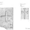 Scanned copy of pencil drawing of Tullich 18 and 27 carved stones