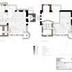 Scanned copy of phased drawing of ground floor plan and first floor plan of Kilbirnie Parish Church at 1:100 scale