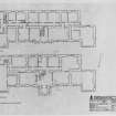 Mull, Pennyghael House.
Photographic copy of plan of first and ground floor.
Insc: 'Mull, Pennyghael House' 'Plans' 'Threatened Buildings' 'Sheet 1 of 2'.