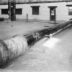 View of 18 inch bore pipe crossing at stream no. 13 showing Vulcan Exp. Joing and 4 inch scour